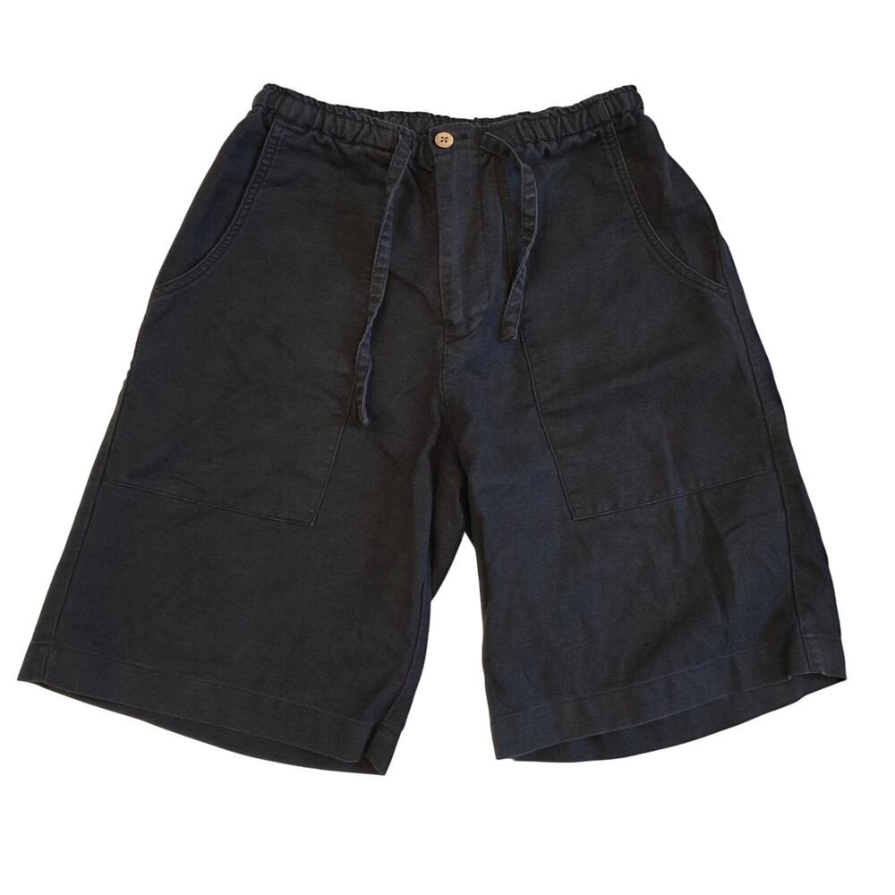 Ocean Pacific Linen Blend Elastic Waist Drawstring‎ Casual Shorts Black Small